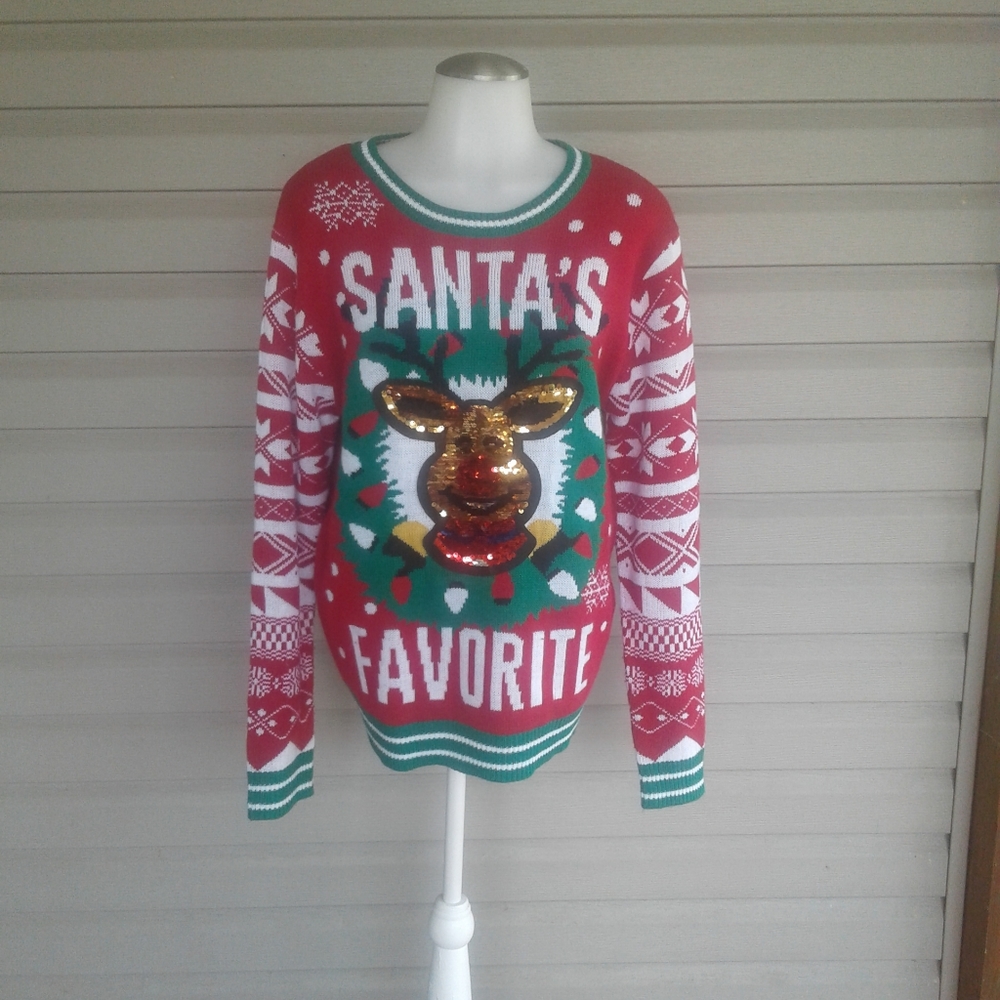No Boundaries Rudolph Christmas Sweater Sz XL